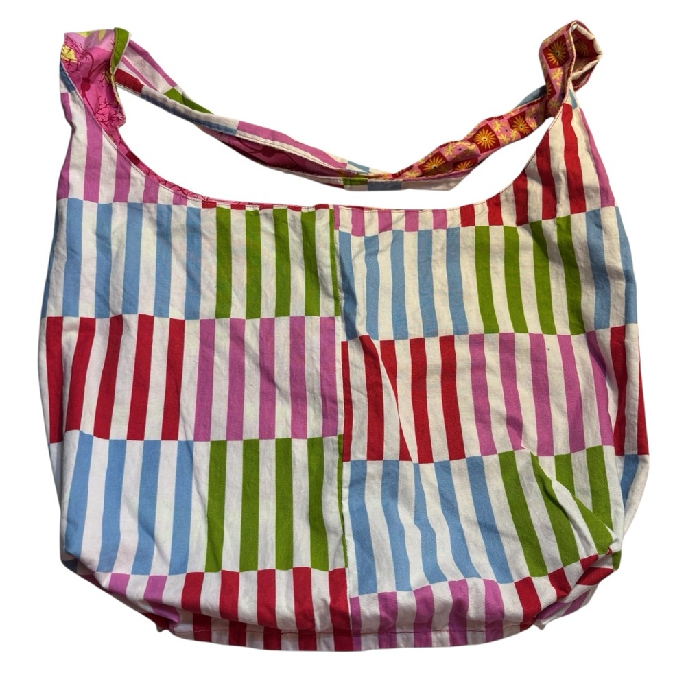 Boho Tote Patchwork Pink Yellow Red Dragonfly Pat… - image 8